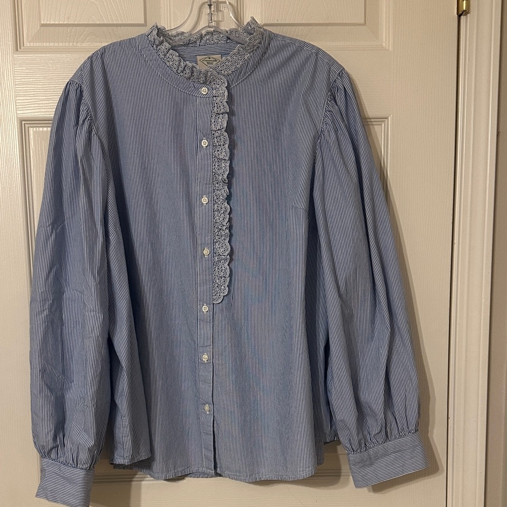 St. John's Bay Blue Striped Blouse